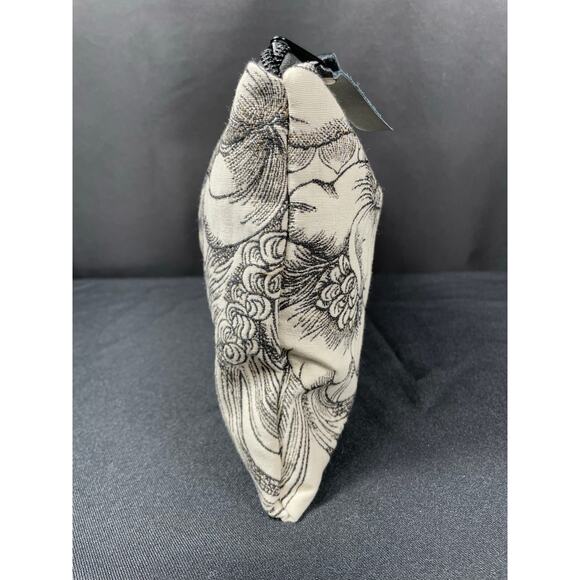 Black & White Floral Bag Handmade, Unique Clutch Made with Designer Fabric - Picture 3 of 6